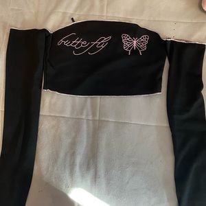 butterfly off the shoulder top